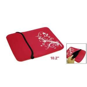   10.2 Flower Pattern Laptop Soft Carry Sleeve Case Red Electronics