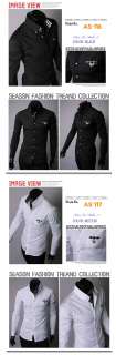 Mens Casual SHIRTS KOREA STYLE Slim fitted Dress Shirts Size US XS~M 