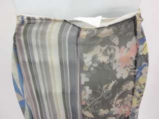 NICOLE FARHI Multicolor Silk Floral Full Length Skirt 8  