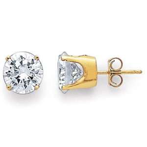  Carat G/VS2 Natural Diamond Stud Earrings in 14k Yellow Gold Jewelry