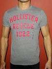NEW HOLLISTER HCO MUSCLE SLIM FIT T SHIRT RESCUE 1922 GRAY MENS S 