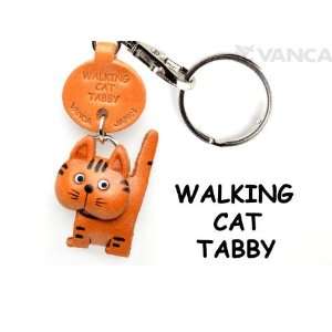  Tabby Walking Cat Leather Cat Goods Small Keychains VANCA 