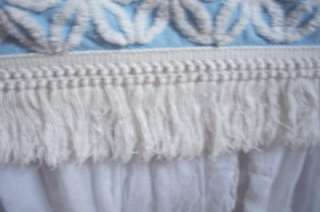 Vintage Hofmann White Daisy on Sky Blue Chenille Bedspread Lavish 