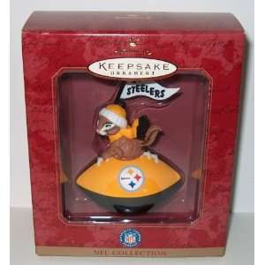   Keepsake Football and Pennant Ornament Go Steelers