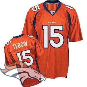  Tim Tebow Broncos Jersey #15 Authentic NFL Football Orange 