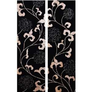  Espresso Stained Asian Blossoms Wall Art Set