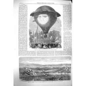  1864 Godard Montgolfier Balloon Langaa Railway Jutland 