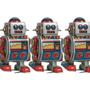  Mini Robot Tin Windup Robot Set of 3 Toys & Games