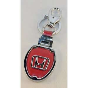 Honda Logo Red Leather Styleish Key Chain Ring