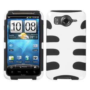 HTC Inspire 4G Fishbone Hard Case Cover Soft Silicone White /Black 