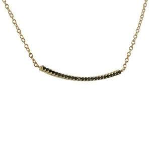  MIZUKI  Black Diamond Curved Bar Necklace Jewelry