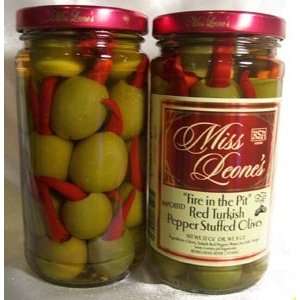 Fire in the Pit Stuffed Spanish Queen Olives 12 oz. Jar   3 Jars 