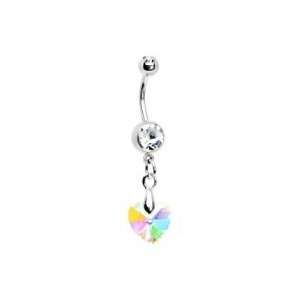  Clear Prism Heart NavelRing 