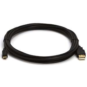 USB 2.0 A to Mini B Cable Gold Plugs Cell Phone 15 ft 