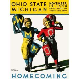  1938 Ohio State Buckeyes vs. Michigan Wolverines 36 x 48 