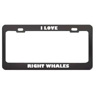  I Love Right Whales Animals Metal License Plate Frame Tag 