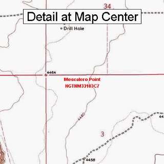 USGS Topographic Quadrangle Map   Mescalero Point, New Mexico (Folded 