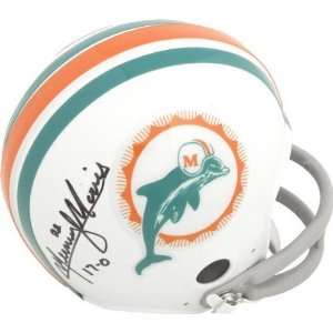 Mercury Morris Miami Dolphins Autographed Mini Helmet with 17 0 