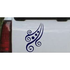 4in X 6.3in Navy    Thick Swirl With Dots Car Window Wall Laptop Decal 