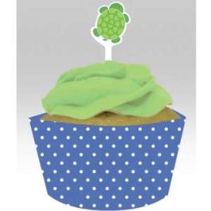  Turtle Party Cupcake Pick and Wrapper Set (12ct) Toys 