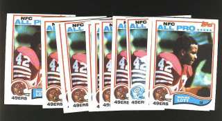 1982 TOPPS #486 RONNIE LOTT RC LOT OF 12 EXMT *INV  