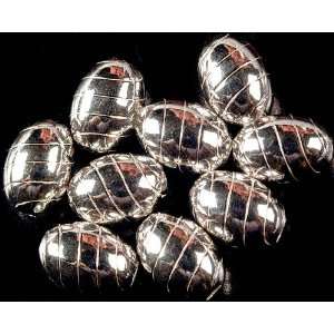 Sterling Fine Incised Oval Beads (Price Per Piece)   Sterling Silver