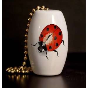  Ladybug Porcelain Fan / Light Pull