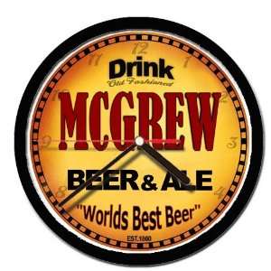  MCGREW beer and ale cerveza wall clock 