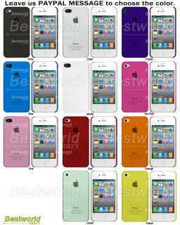 Clear Hard Back Cover Case for Apple Iphone 4G OS 4  