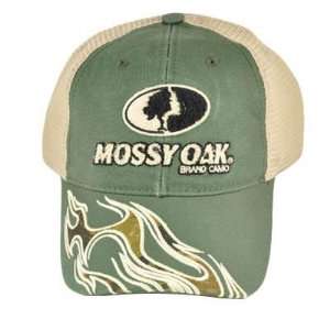  MOSSY OAK BRAND CAMO MESH GREEN COTTON HAT CAP ADJ NEW 