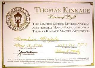 Thomas Kinkade ~MOUNTAIN MAJESTY~ Limited Edition 25.5x34 SALE 