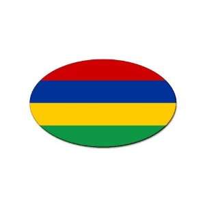  Mauritius Flag oval sticker 