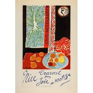  1959 Lithograph Matisse Travail Joie Still Life Mourlot 
