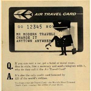  1964 Ad Air Travel Credit Card Airline Traveler Money 