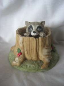   Surprises Raccoon Figurine Franklin Jacqueline Smith Porcelain  