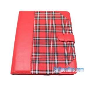  Apple iPad Premium Protective Leather Case Cover Red Check 