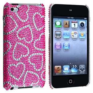  With White Heart Bling Rear Snap On Hard Cover Case w/ free Screen 