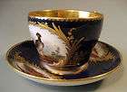 Hand Painted Sevres Tea Cup & Saucer Cobalt & Gilt Avian Decor ca.Late 