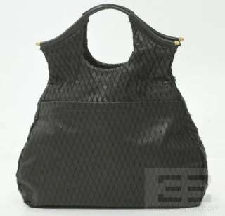 Jas M.B. Black Quilted Leather Fold Over Large Handbag  