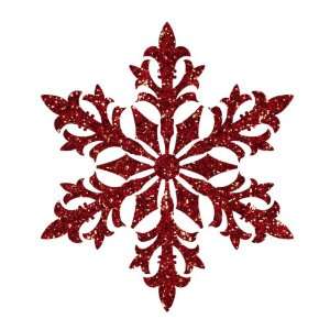   Snowflake Ornament with Metallic Red Cord Hanger