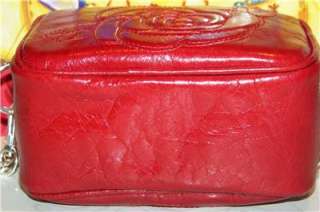 NEW BRIGHTON Red Leather Rose Handbag or Camera Case  