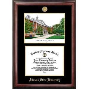 com Illinois State University Gold Embossed Diploma Frame with Campus 