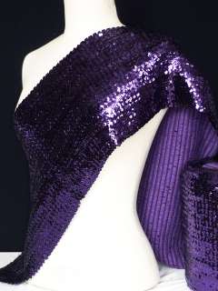Purple sequins stretch fabric material Q566 PPL  
