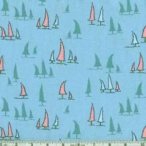  45 Wide Woodland Wonderland Leaning Trees Teal Fabric By 