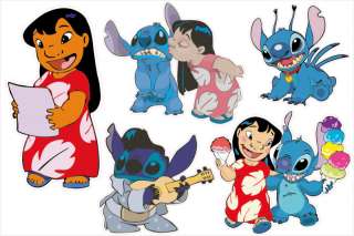 Lilo and Stitch   Many Large Decals   15 x 10 Sheet  