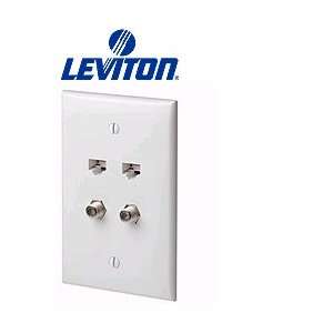  Leviton 5EA10 M4W 2 Data Ports QuickPlate Mid Size 1 Gang 