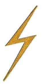Lightning Bolt Embroidered Iron On Patch Applique w0119  