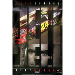 Black Mylar Framed Sports Poster Jeff Gordon #24 Nascar Racing 22x34 