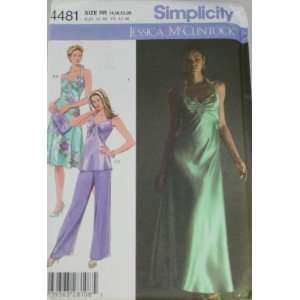  Simplicity 4481 Pattern Jessica McClintock Misses Bias Dress 