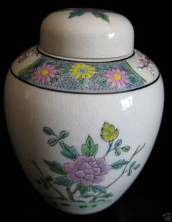 Vintage Porcelain Ginger Jar OMC Japan Floral Moriage  
